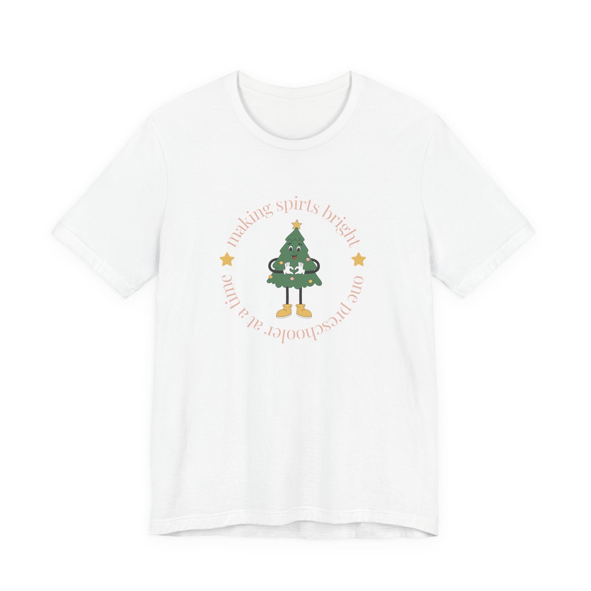 Whimsical Christmas Preschool Teacher Tee | Making Spirits Bright One Preschooler at a Time