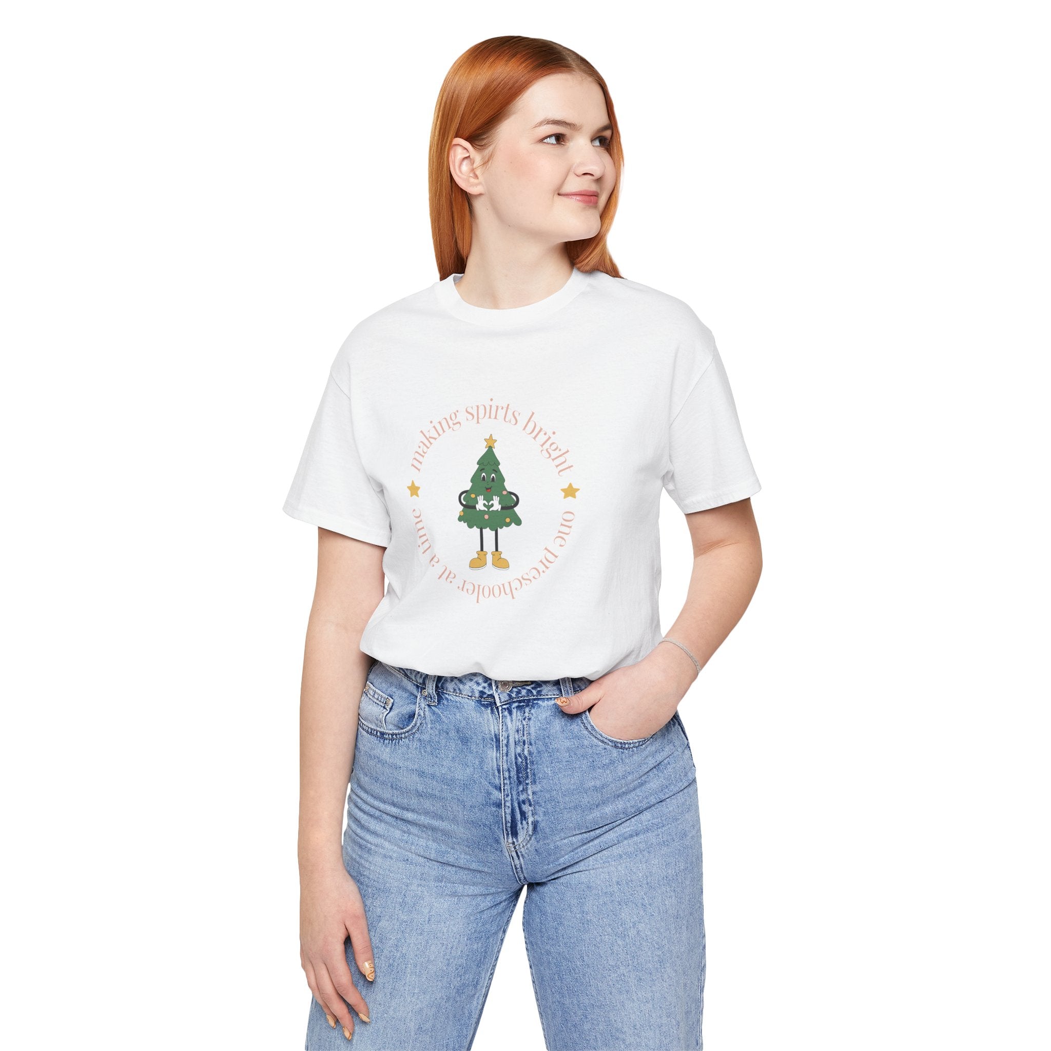 Whimsical Christmas Preschool Teacher Tee | Making Spirits Bright One Preschooler at a Time