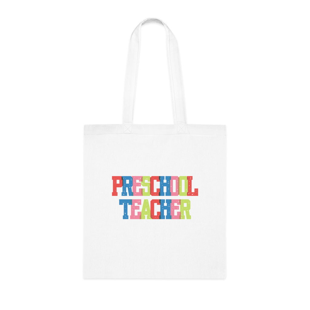 Colorful Preschool Teacher Cotton Tote