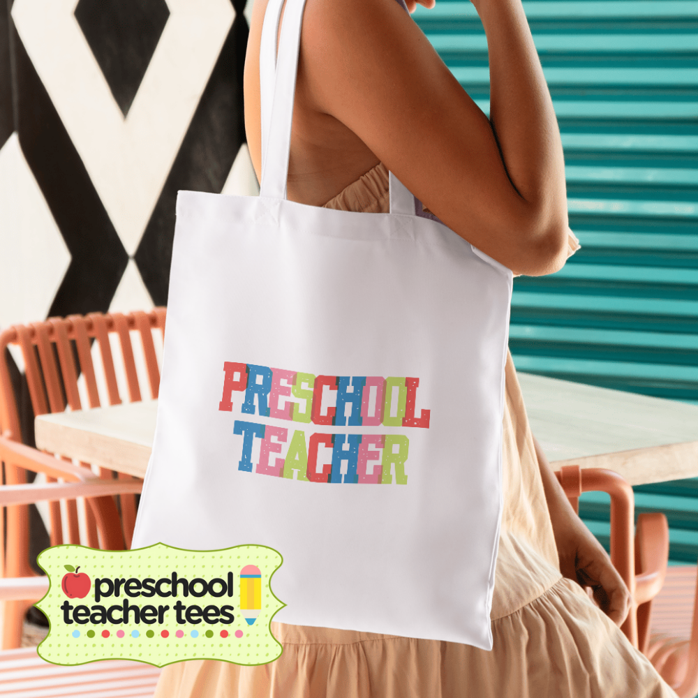 Colorful Preschool Teacher Cotton Tote
