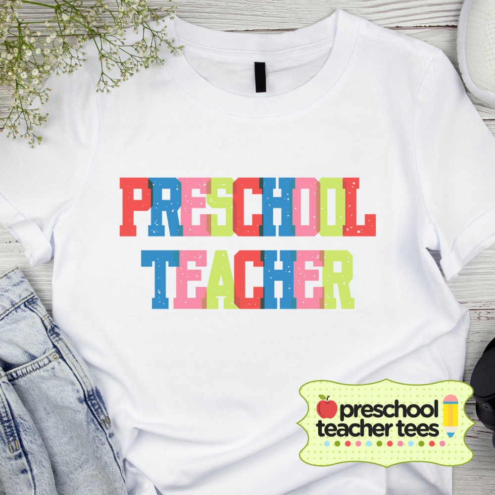 Colorful Preschool Teacher T-Shirt